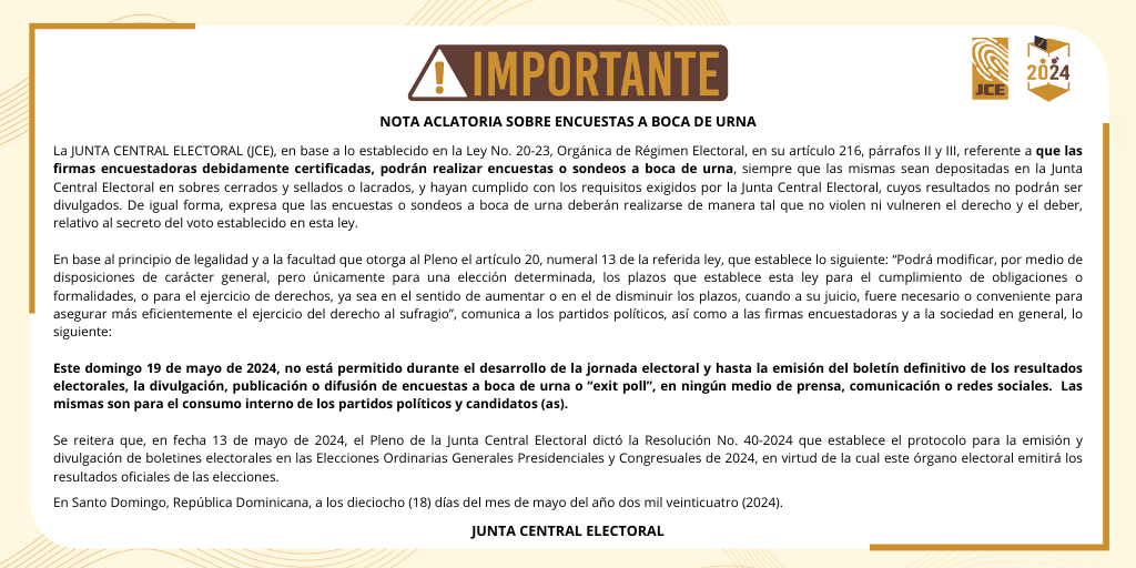 Nota aclaratoria sobre las encuestas a boca de urna